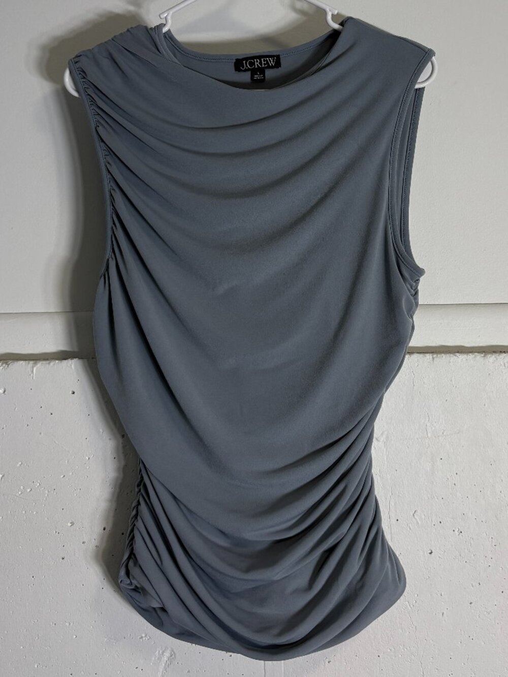J.Crew Gray Ruched Sleeveless Top